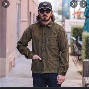 3sixteen wide wale corduroy chore coat - olive - like new
